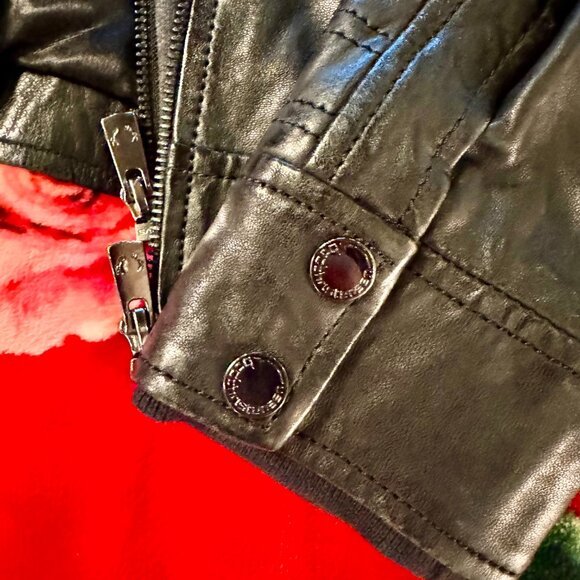 Bod & Christensen Amber Black Leather Moto Jacket w/ Removable Hoodie MSRP $590 - Picture 8 of 16